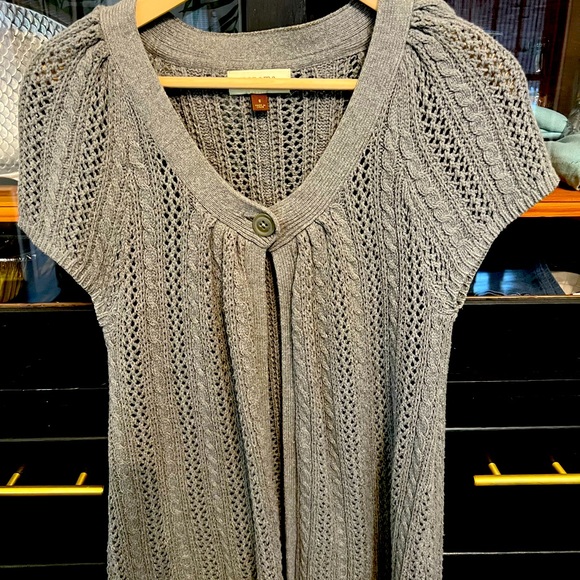 Sonoma Brand Loose Knit Short Sleeve Open Front Cardigan